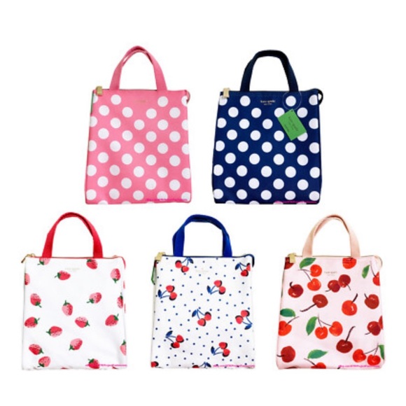 Kate Spade Polka blue polka Dot lunch tote - Picture 1 of 2